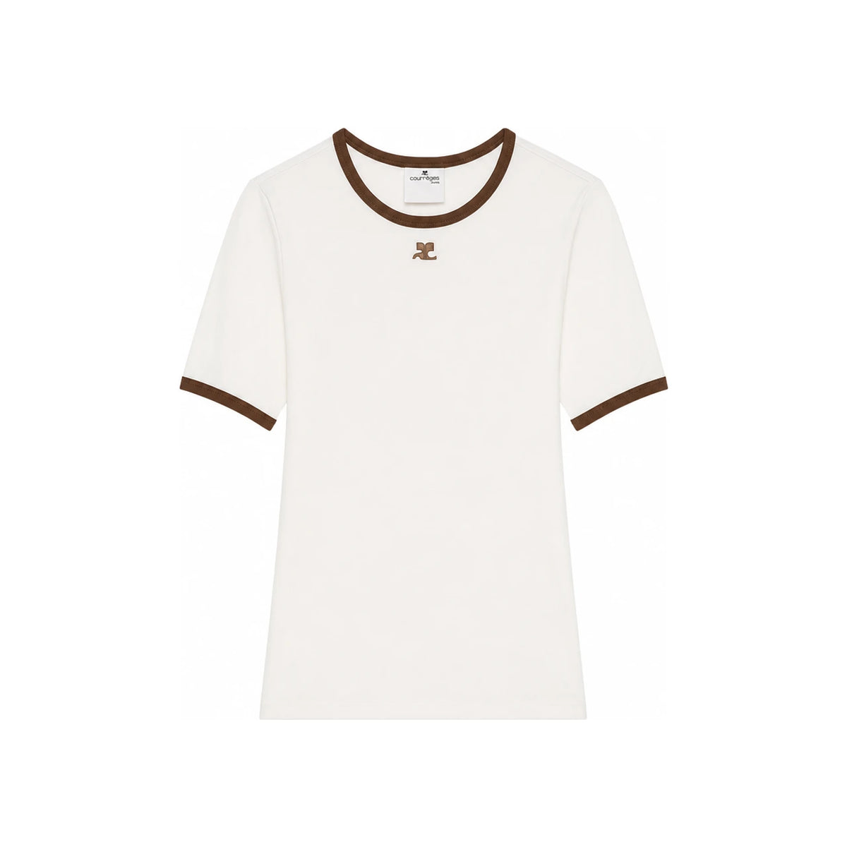 courreges Signature Contrast Short Sleeve Women’s T-Shirt