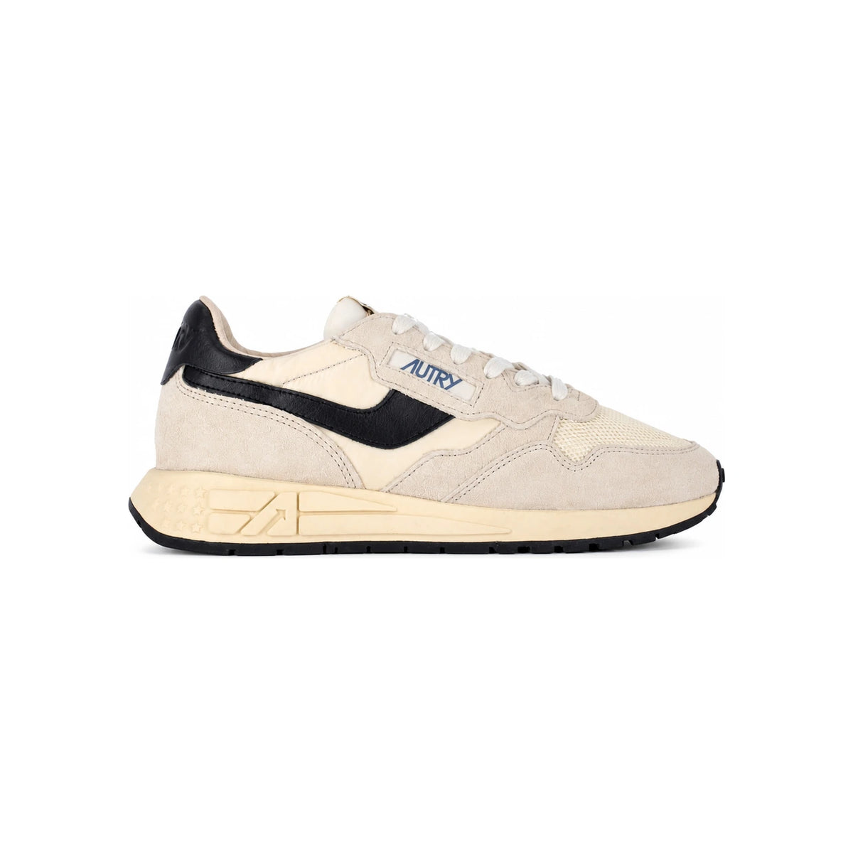 AUTRY Rewind Low Nylon Suede Sneakers WWLM UT60 ECRU BLACK DOM