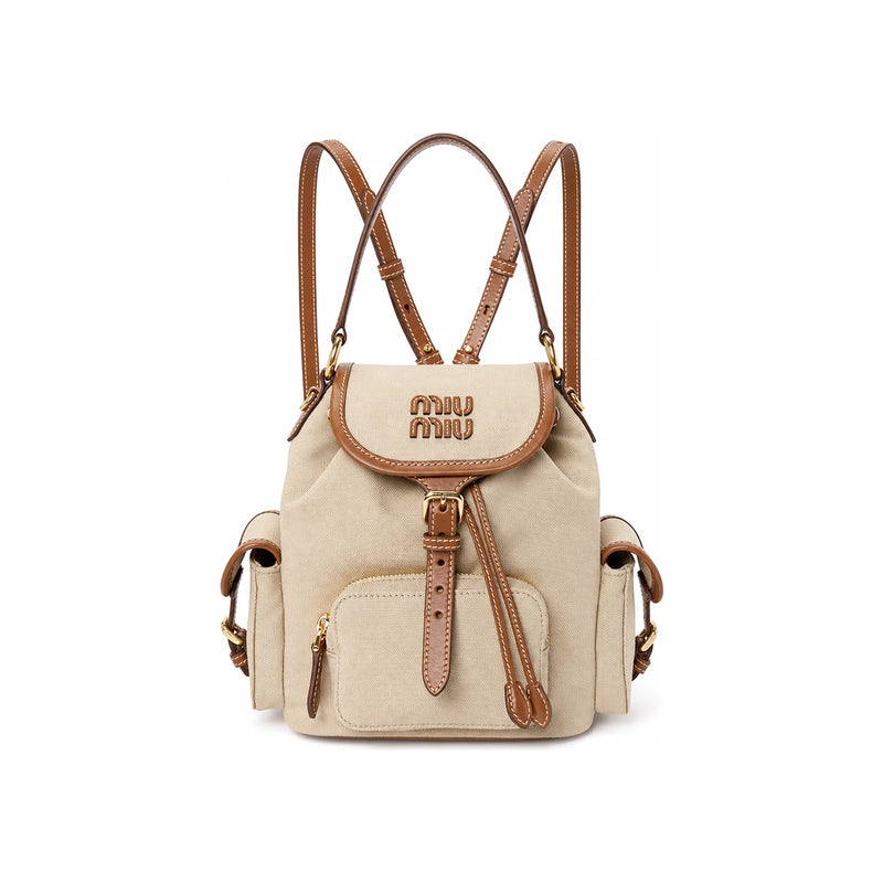 Miu Miu Women's Canvas Leather Backpack