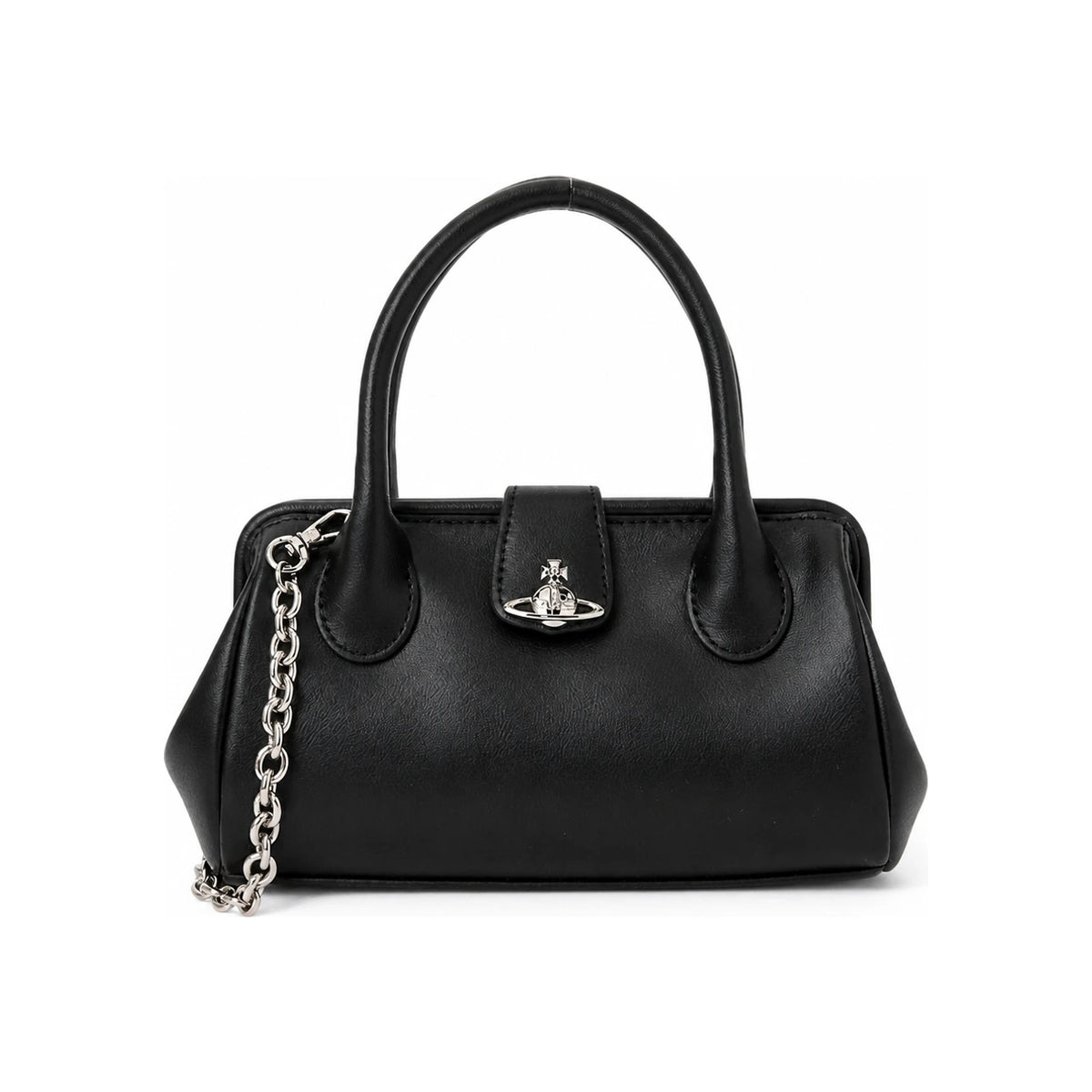 Vivienne Westwood Pamela Small Smooth Leather Chain Crossbody Bag Black