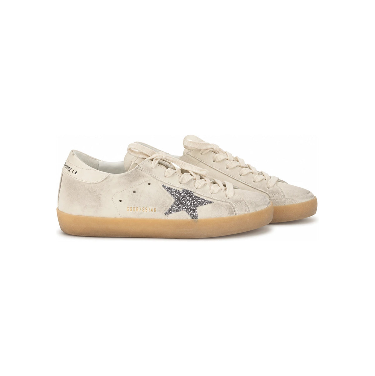 GOLDEN GOOSE Silver Glitter Ice Gray Suede Low-Top Sneake GWF00101 F007202 15751