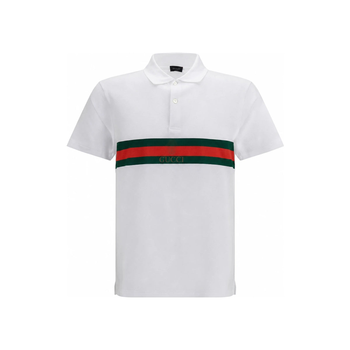 GUCCI Short Sleeve Cotton Polo Shirt White Men