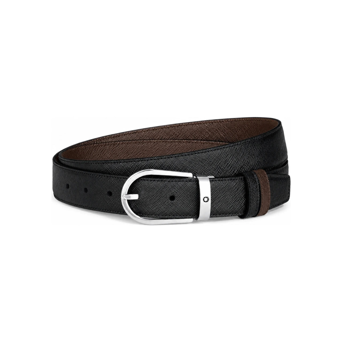 Montblanc Sartorial Embossed Leather Belt 30mm Horsebit Style Men's