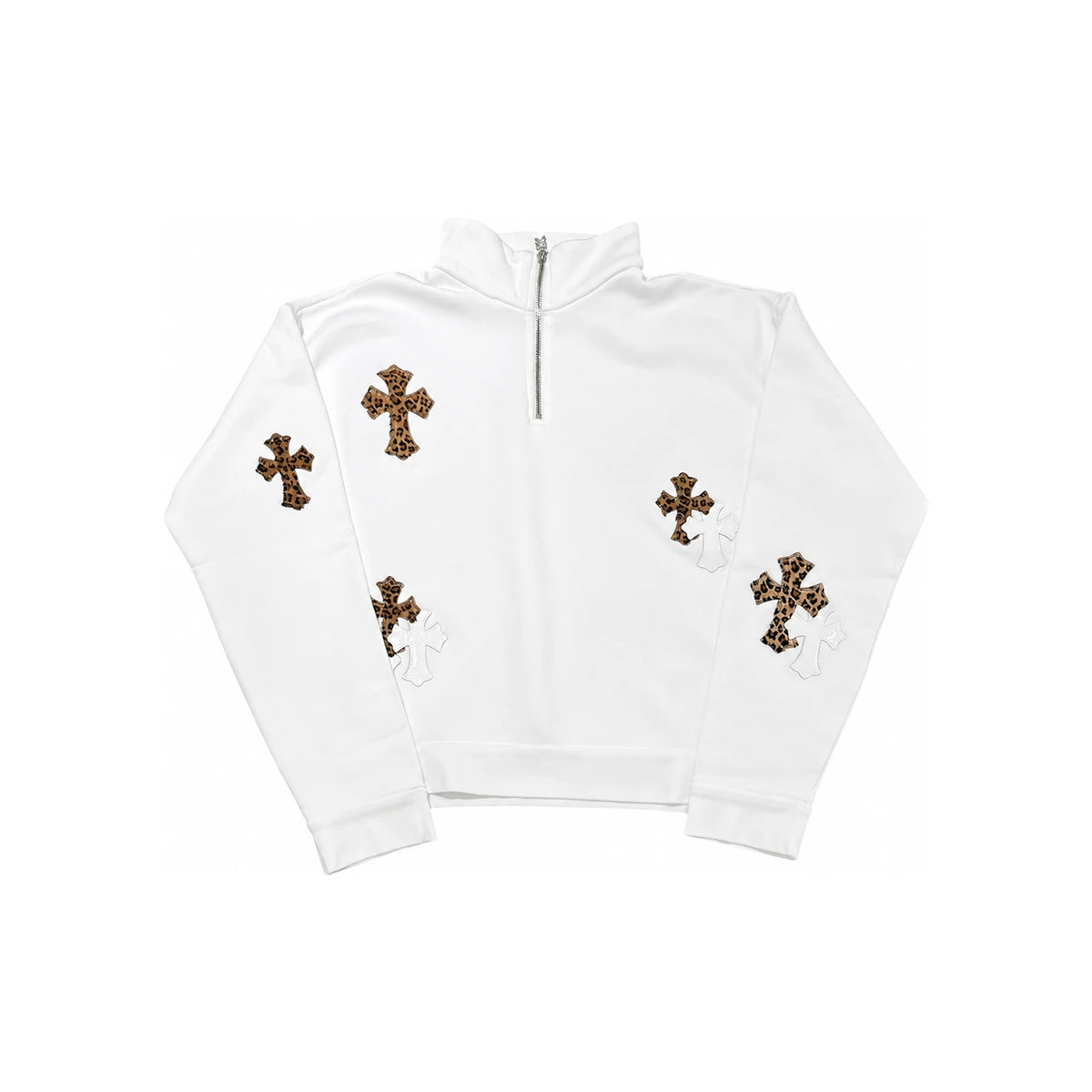 Chrome Hearts Paperjam Patch Half Zip Sweatshirt White
