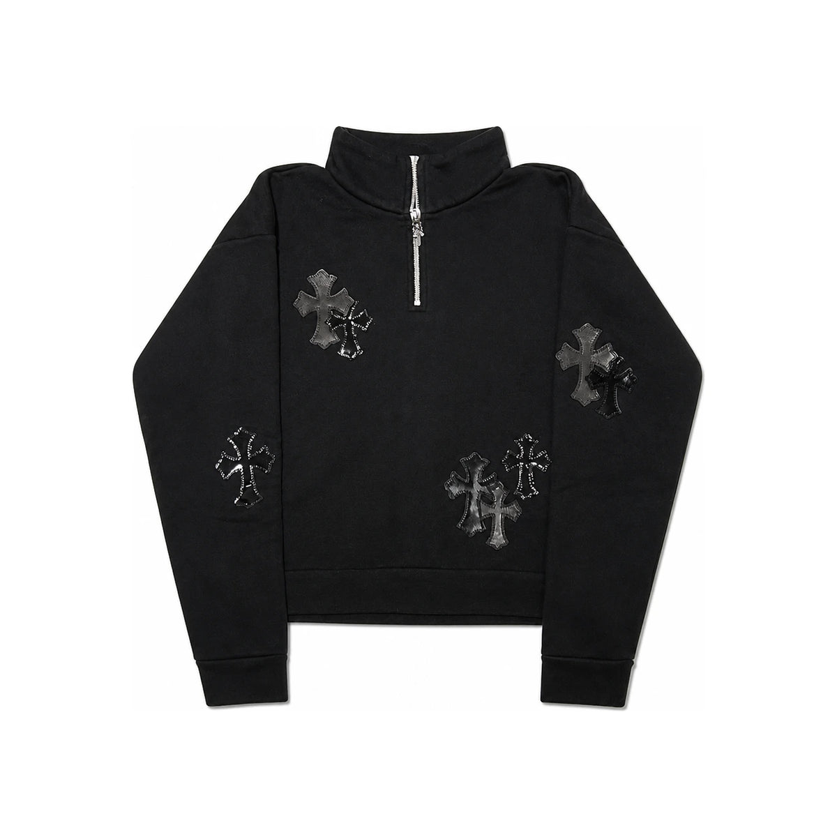 Chrome Hearts Paperjam Patch Half Zip Sweatshirt Black
