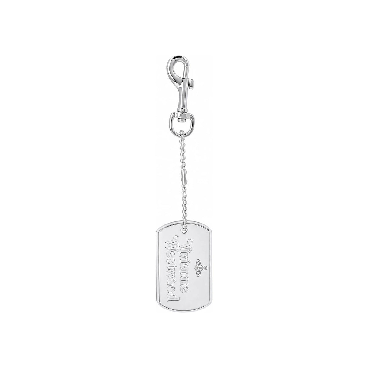 Vivienne Westwood Dog Tag Charm Keyring Silver-Tone