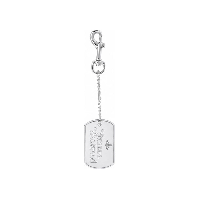 Vivienne Westwood Dog Tag Charm Keyring Silver-Tone