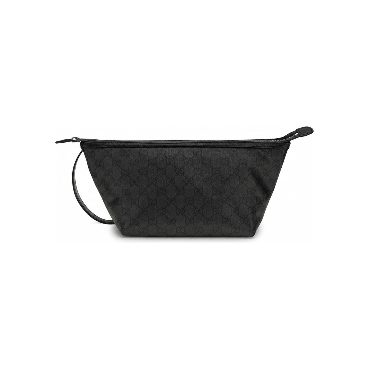 GUCCI Black Leather Zip Clutch Bag