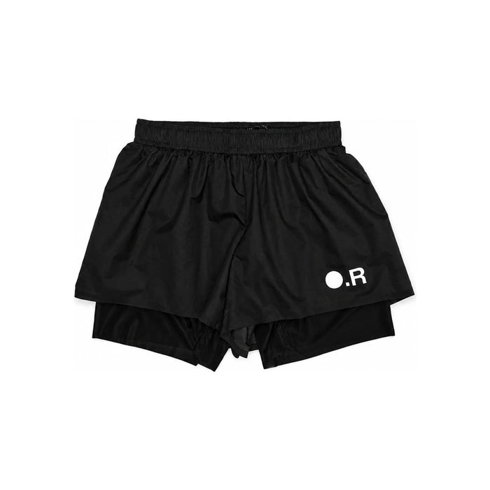 OPTIMISTIC RUNNERS Layered Shorts Black Men’s Shorts
