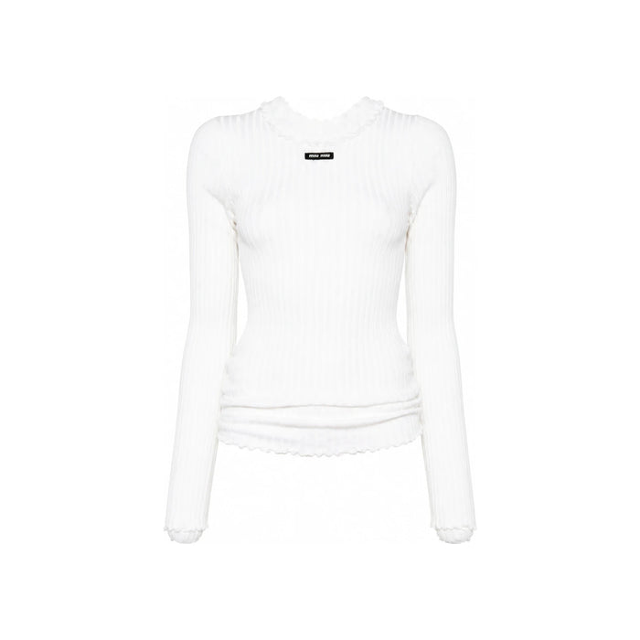 Miu Miu Women's Silk Crewneck Knit Sweater