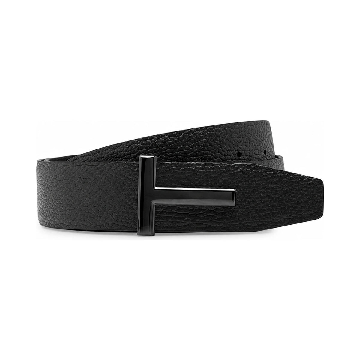 TOM FORD Reversible T Buckle Belt Black Leather Men