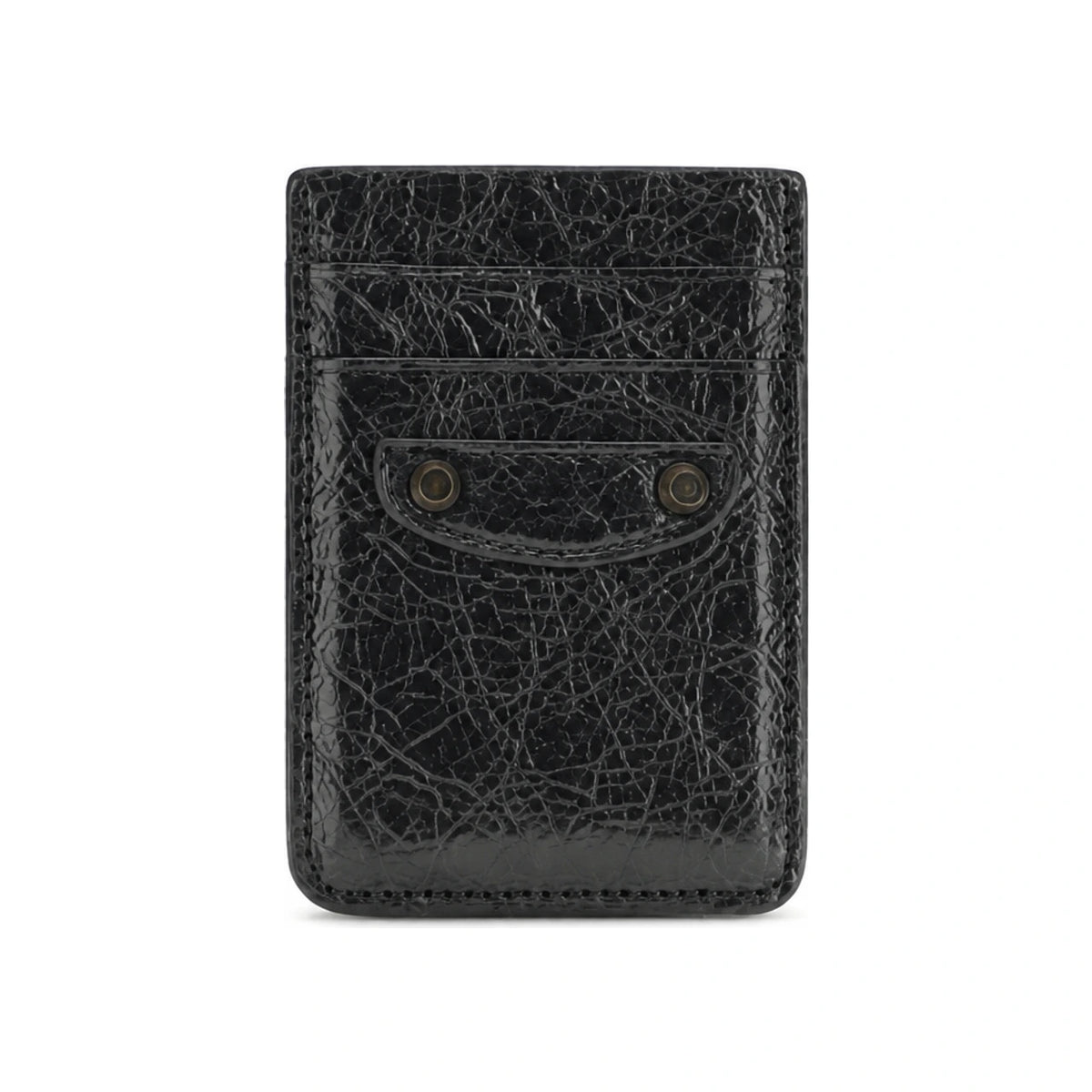 BALENCIAGA Le Cagole Magnet Card Holder Black Leather Unisex