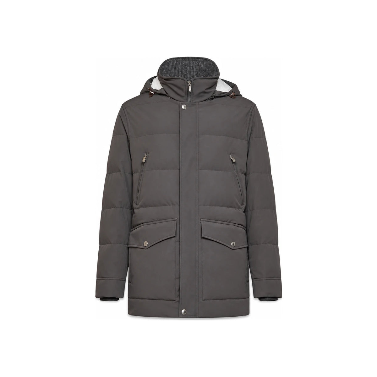 Brunello Cucinelli Nylon Hooded Down Parka MV4061823 CXD26 DARK GREY DOM