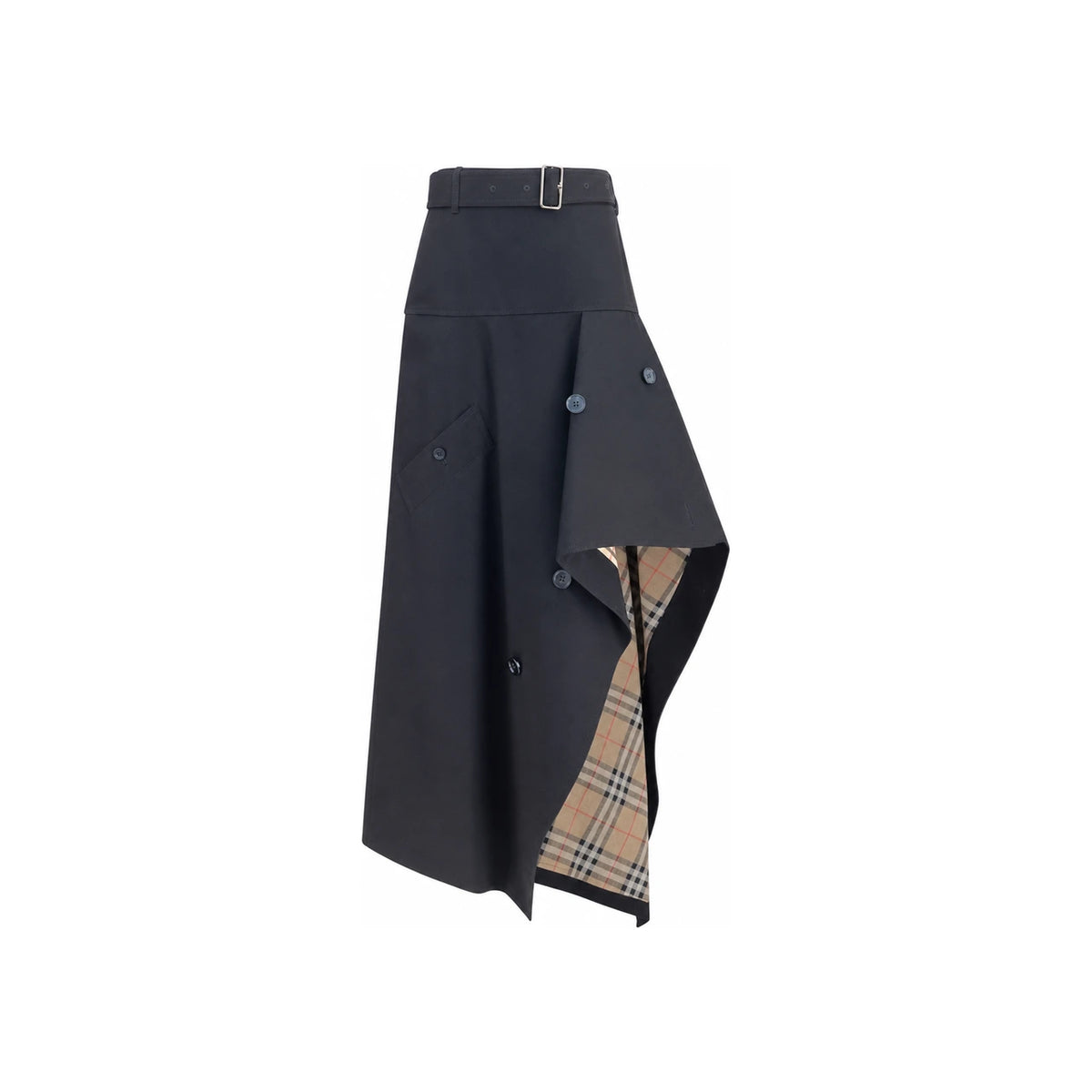 BURBERRY Black Wool Long Skirt