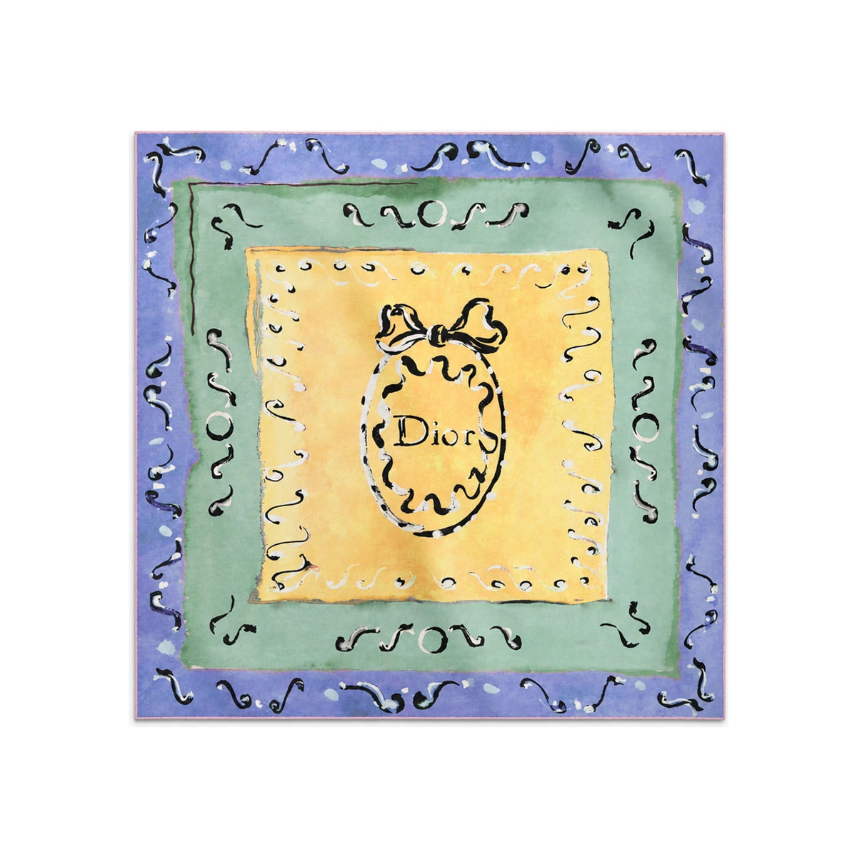 DIOR Dioriviera Delicate Ribbon 70cm Silk Twill Scarf Multicol 64TC070D6114 C218
