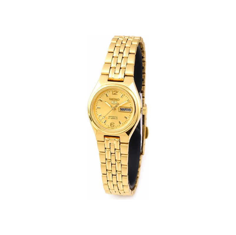 ALBA Gold-Tone Round Automatic Day-Date Women’s Metal Watch SYMK36K1