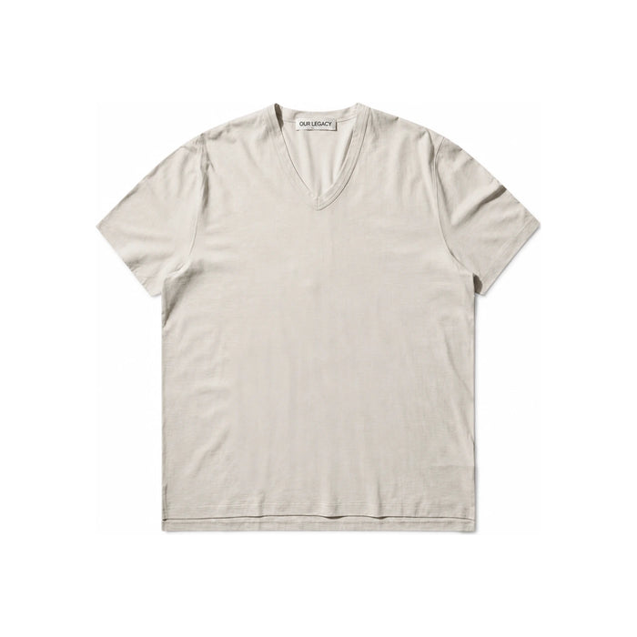 OUR LEGACY Men’s V-Neck T-Shirt White Cotton