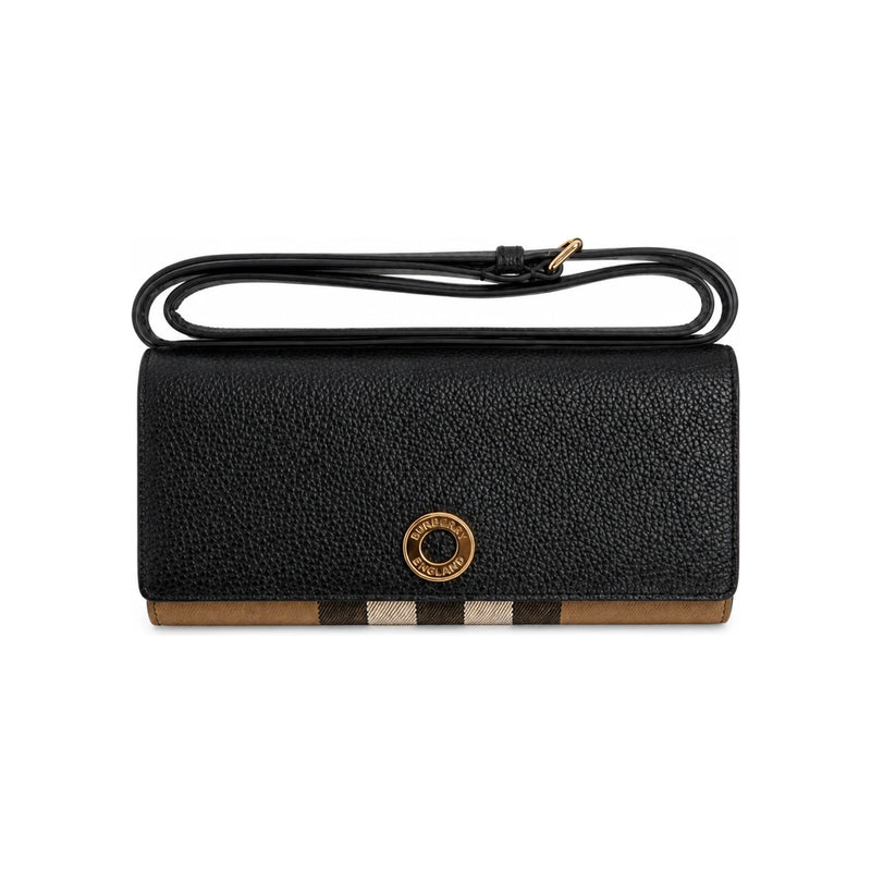 BURBERRY Black House Check Holly HSC Note Crossbody Bag 8121420