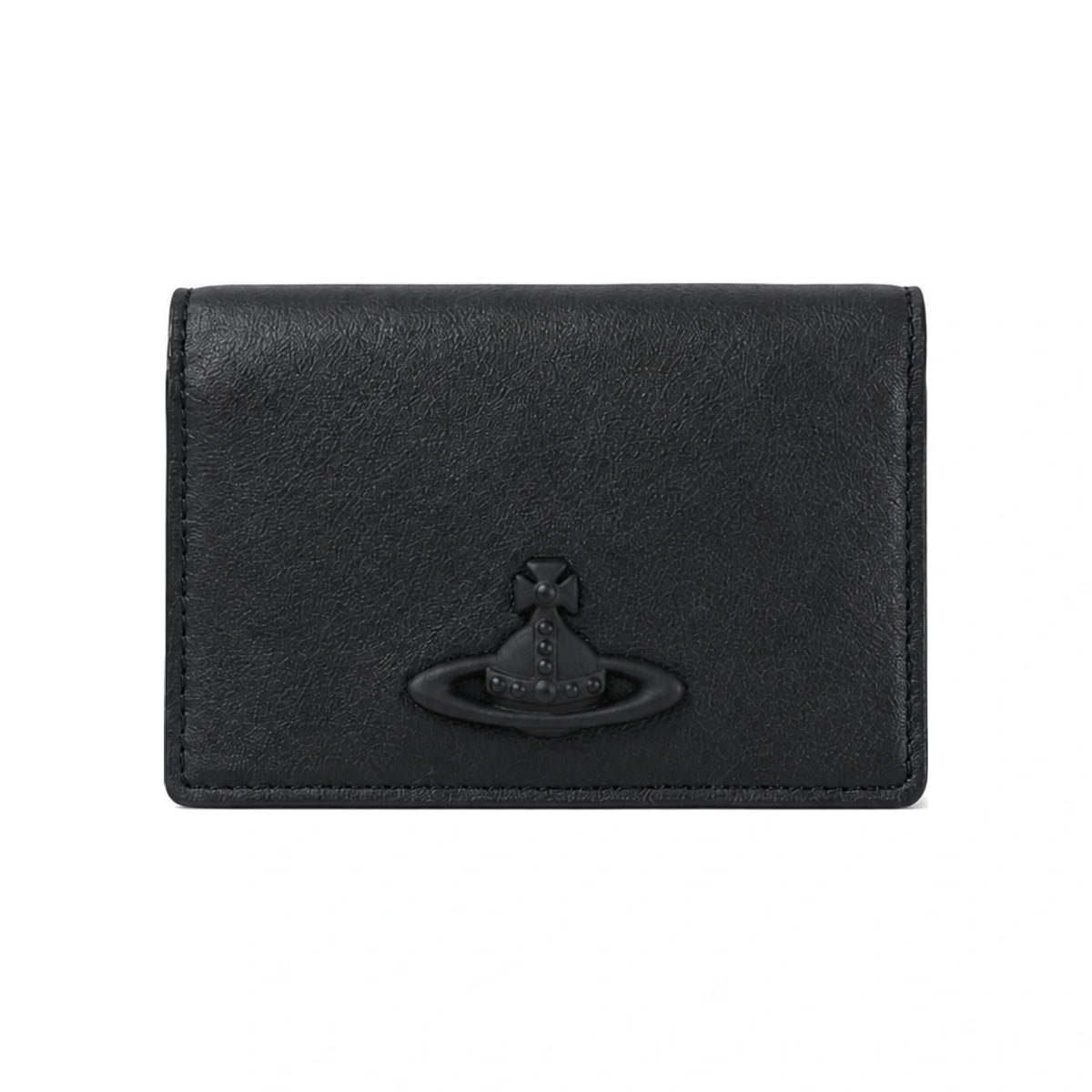 Vivienne Westwood Logo Flap Leather Card Holder Black