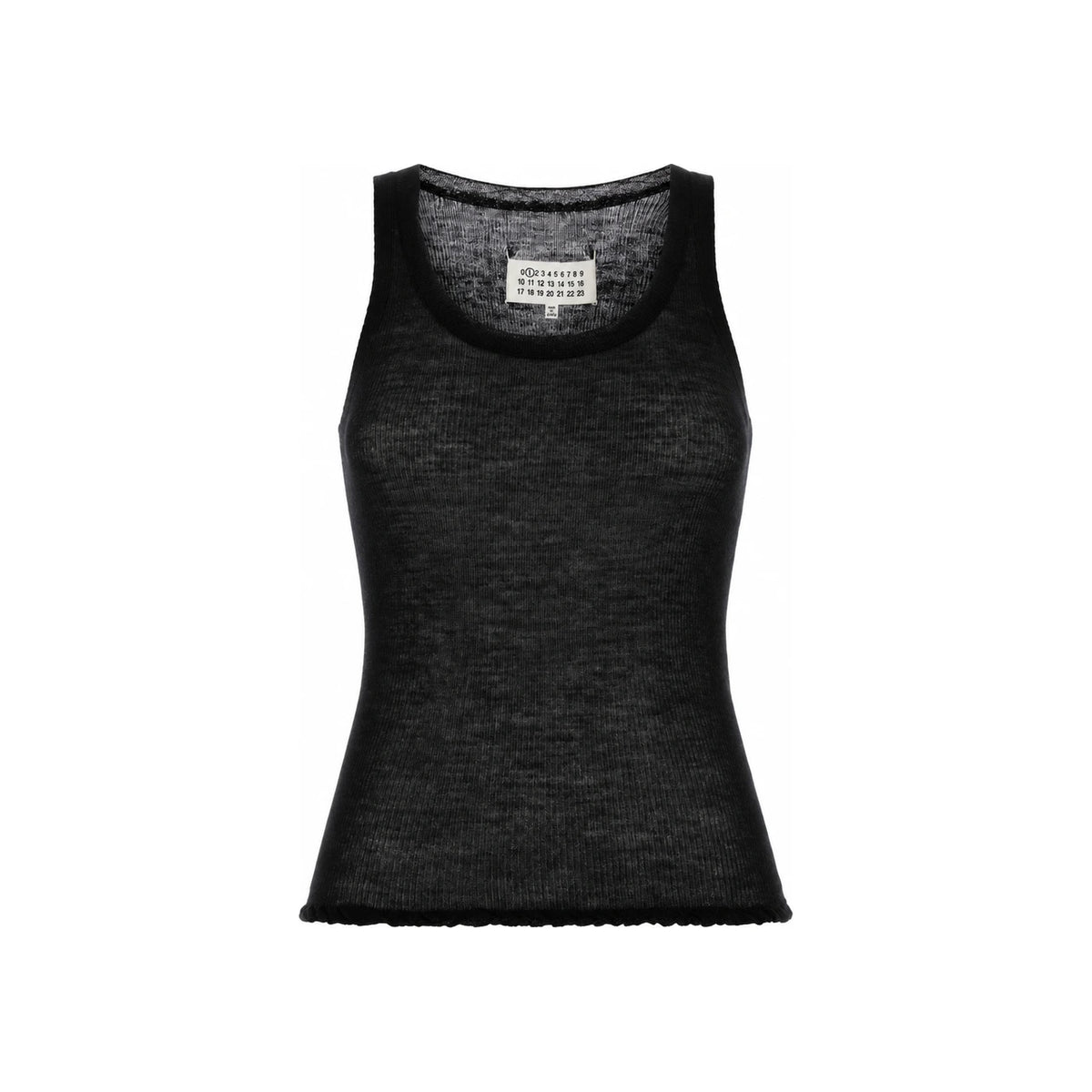 Maison Margiela Black Cotton Tank Top Sleeveless Shirt