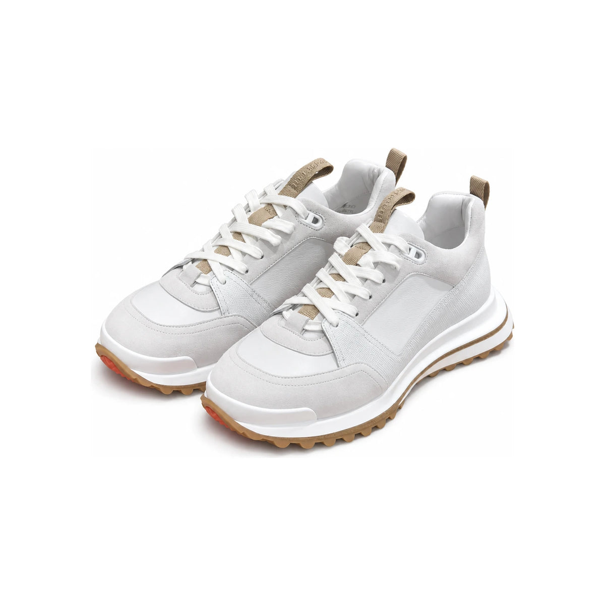 HERMES White Beige Suede Calfskin Low-Top Sneakers for Men