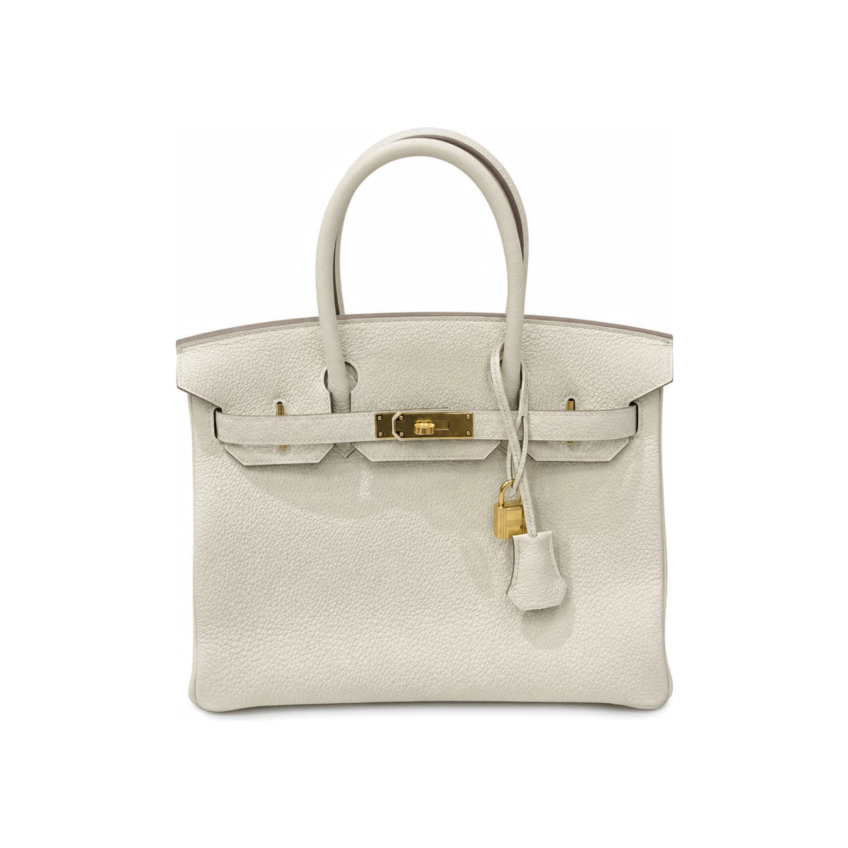 HERMES Togo Leather Birkin Bag Mushroom Color 30 Tote Unisex