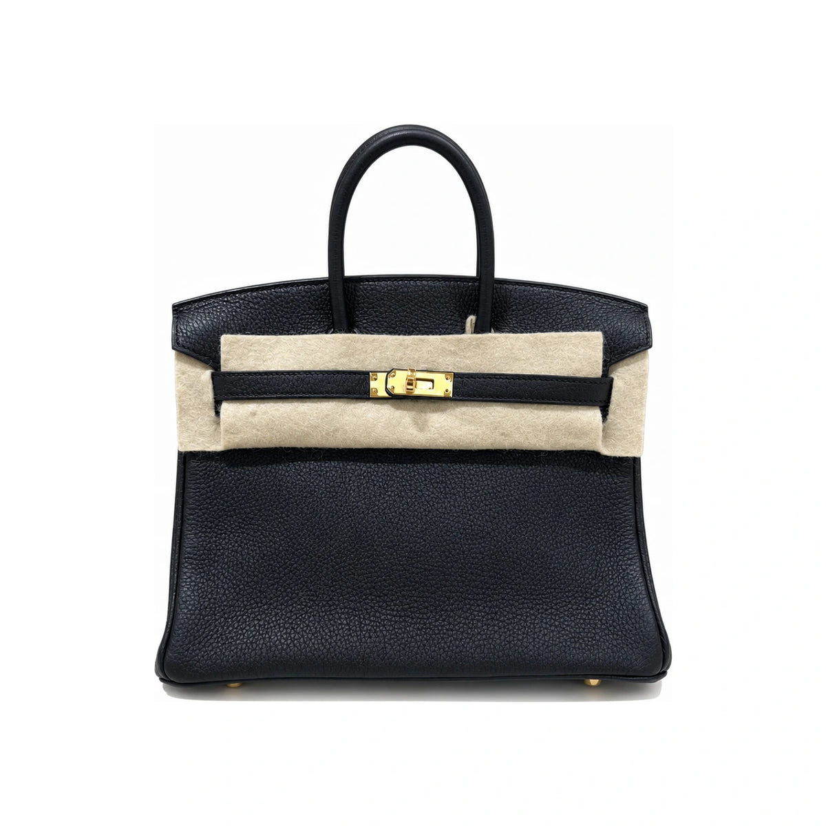 HERMES Birkin Togo Leather Tote Bag Black Gold Hardware 25
