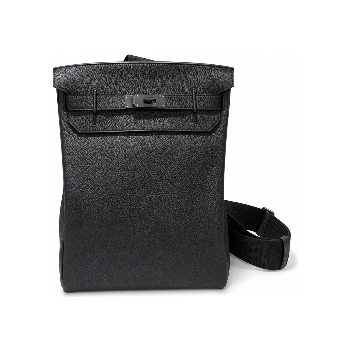 HERMES So Black Togo Leather Herbag Backpack GM Unisex