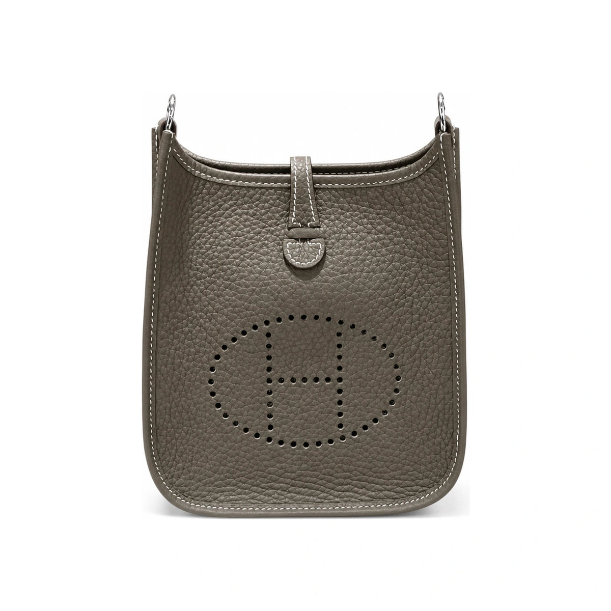 HERMES Evelyne 16 Clemence Etoupe Crossbody Bag Palladium Hardware
