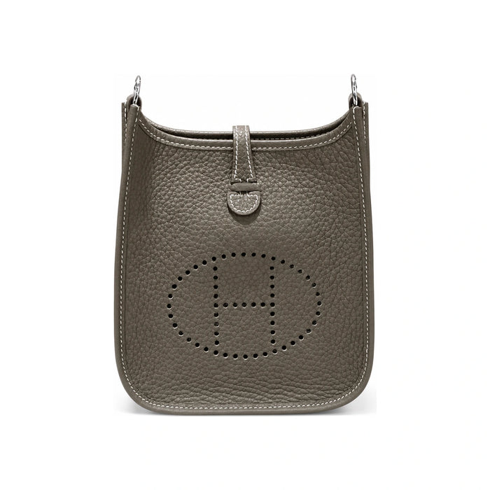 HERMES Evelyne 16 Clemence Etoupe Crossbody Bag Palladium Hardware