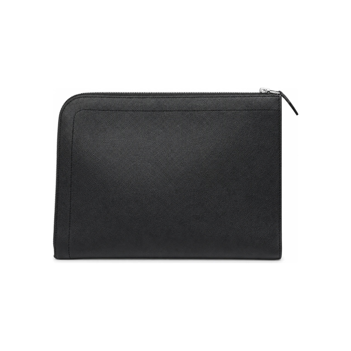 HERMES Evercolor Calfskin Zipper Tablet Pouch Black Unisex