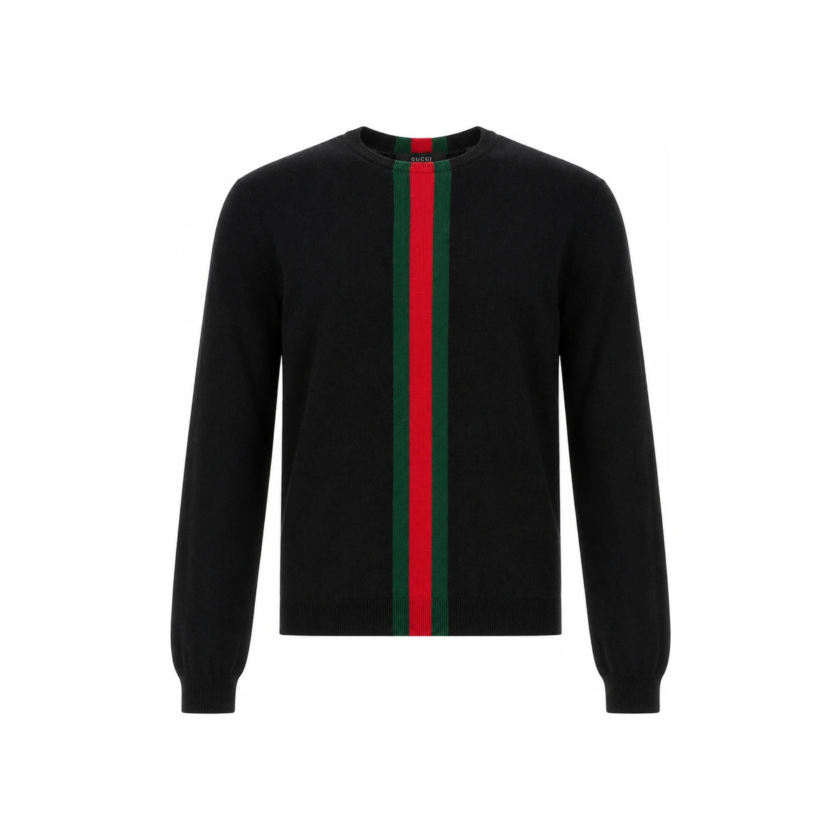 GUCCI Black Wool Crewneck Knit Sweater for Men