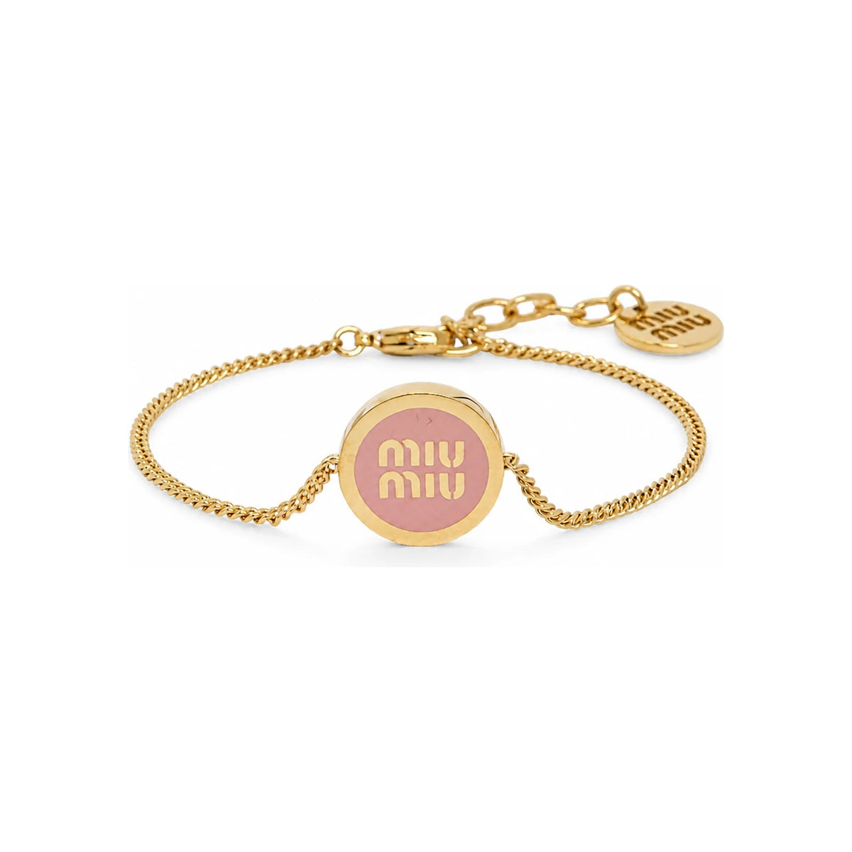 Miu Miu Silver-Tone Crystal Chain Bracelet