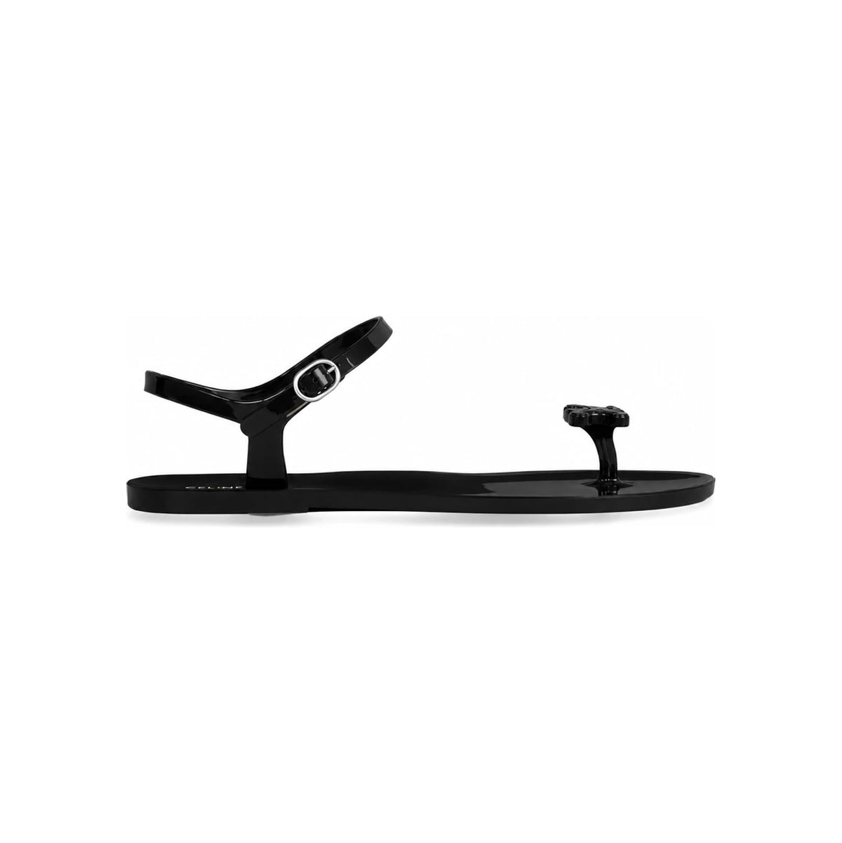 CELINE Black Leather Sandals