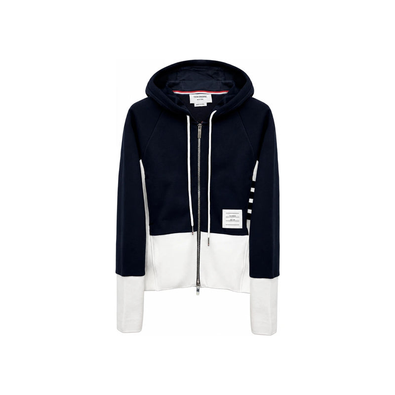THOM BROWNE Women’s Diagonal Stripe Armband Colorblock Zip Hoodie FJT382A 415