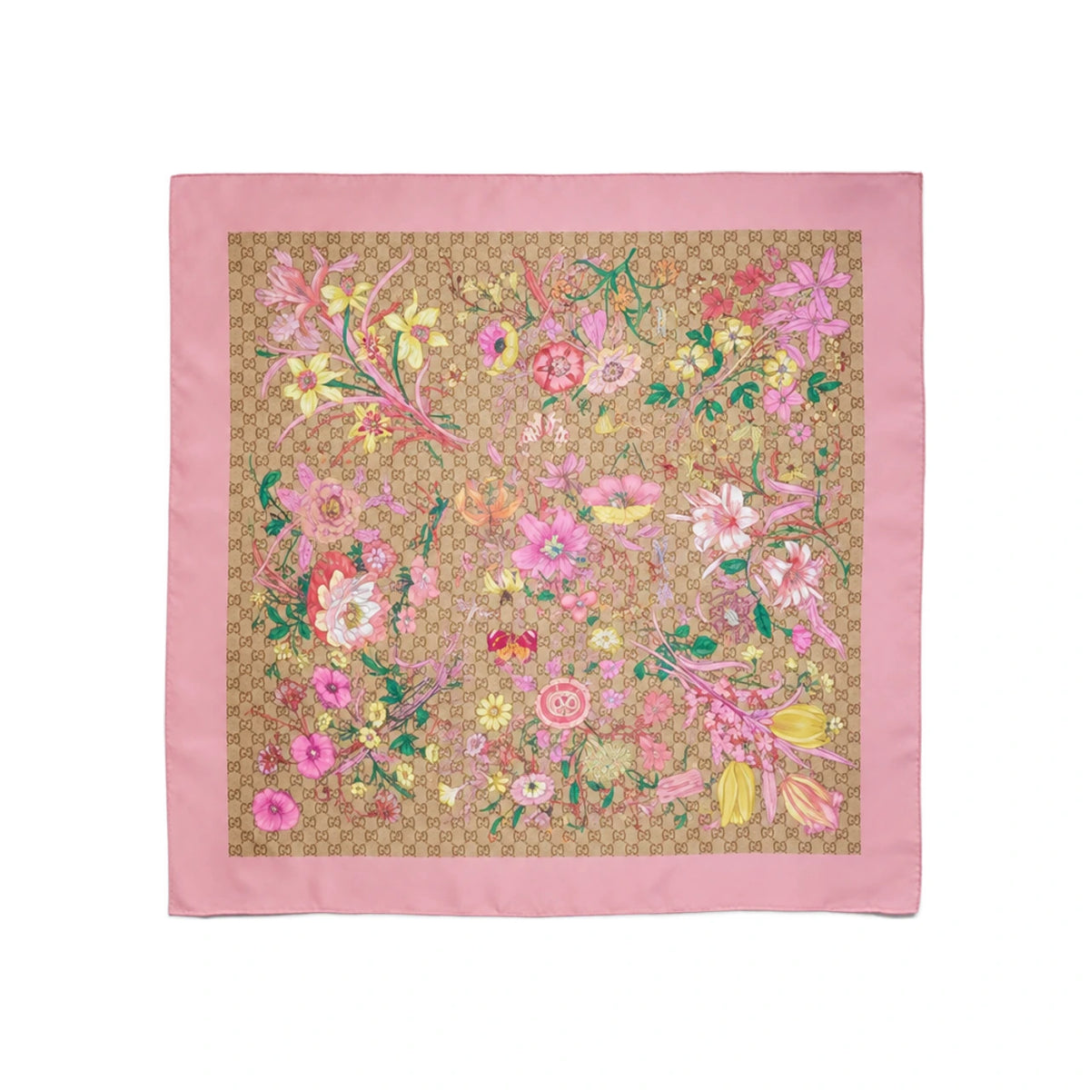 GUCCI Print GG Silk Twill Carré Scarf