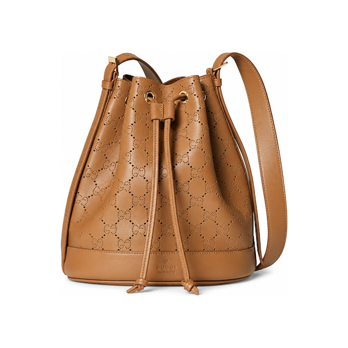 GUCCI Venice Small Bucket Bag Shoulder Bag Ivory Leather