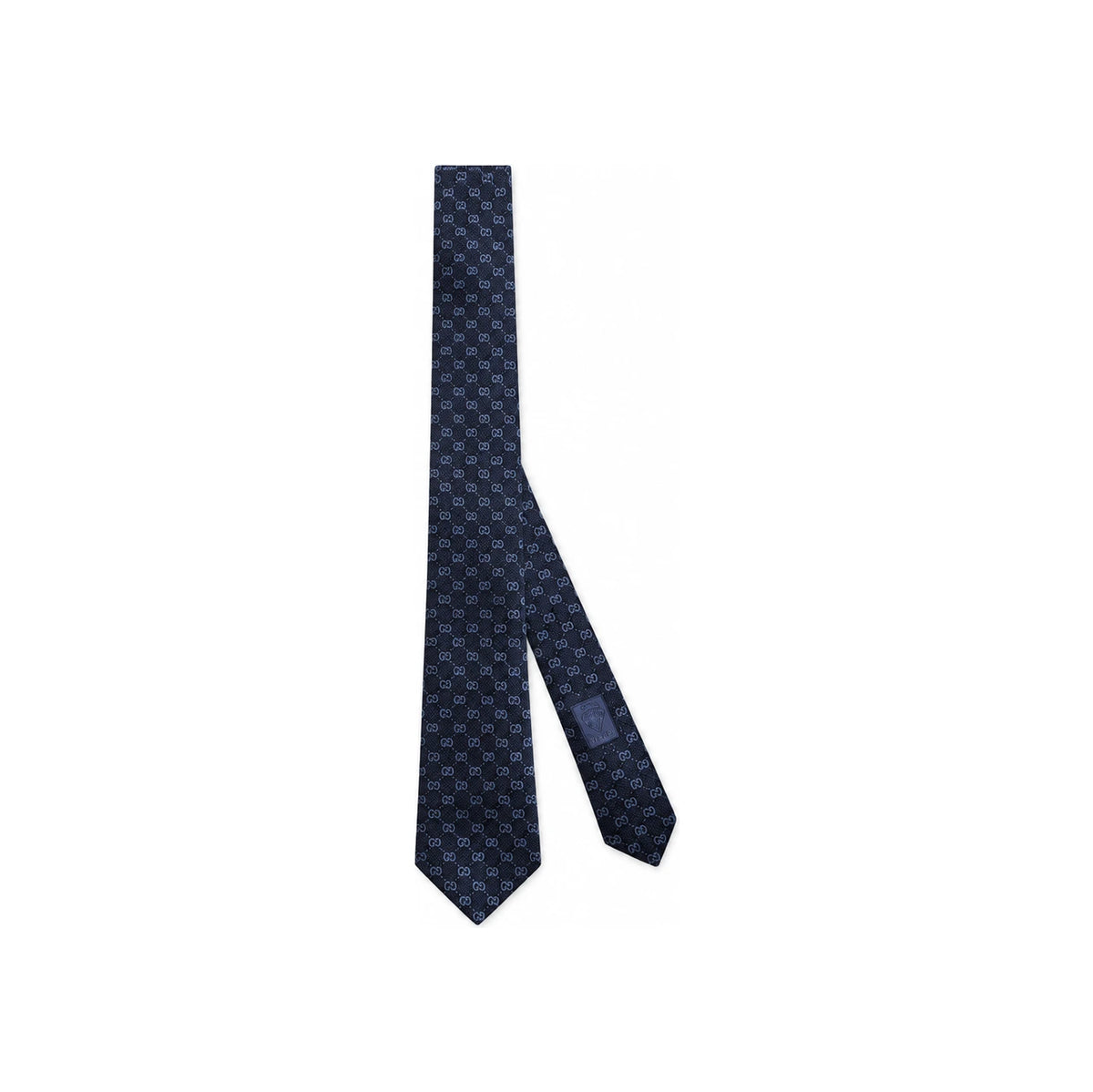 GUCCI GG Pattern Silk Tie Navy