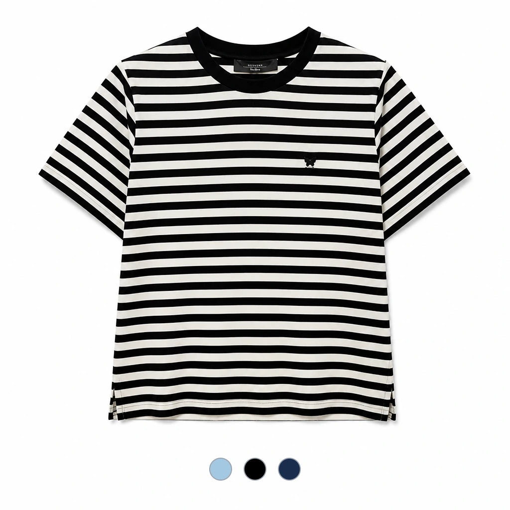 Max Mara Weekend VENACO Butterfly Logo Striped Short Sleeve T-Shirt