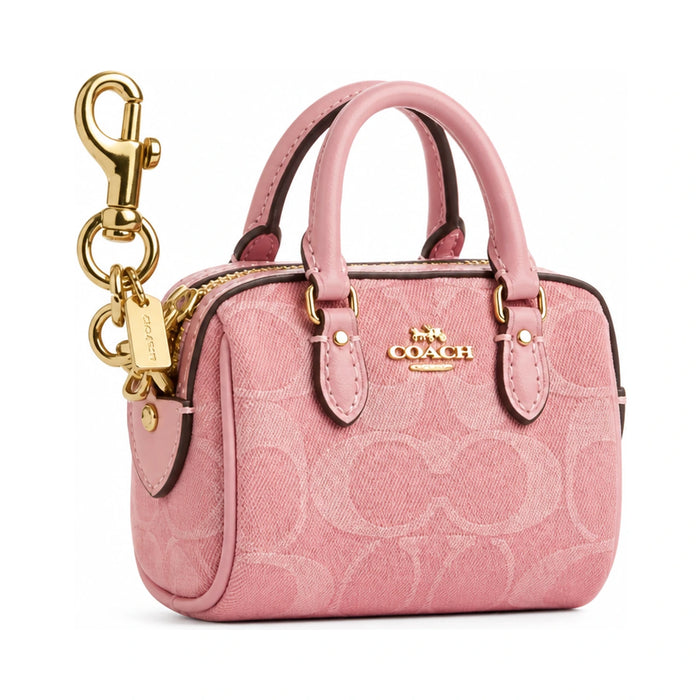 Coach Mini Rowan Bag Charm in Signature Denim Keychain