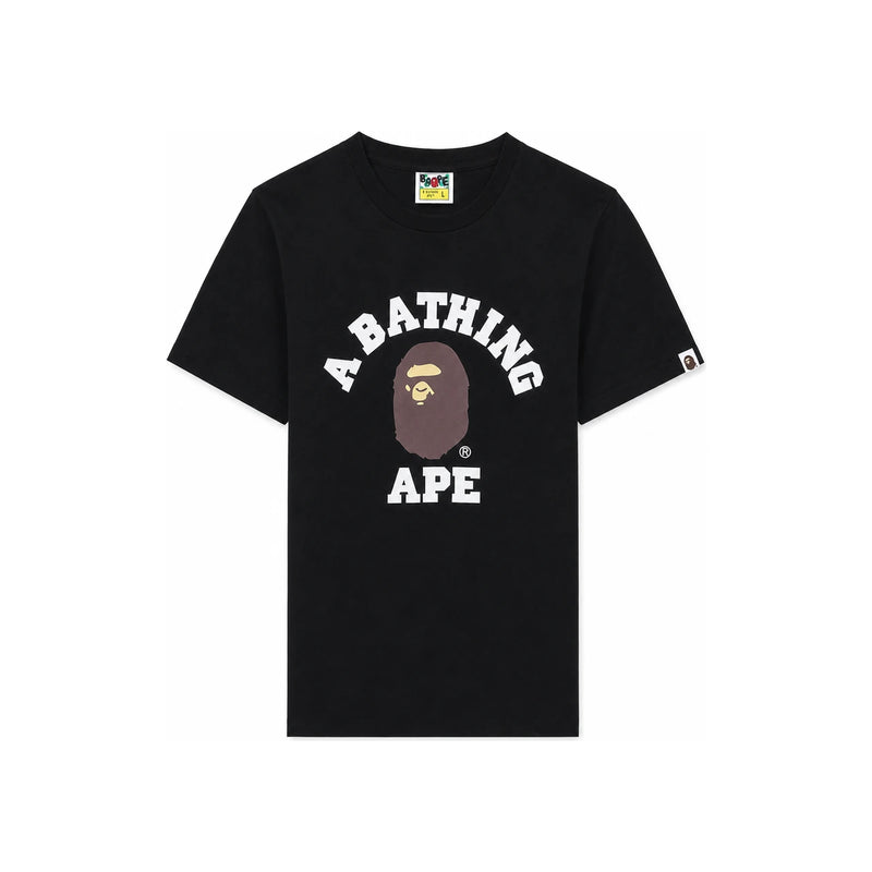 BAPE Women College Logo T-Shirt Black 001 TEM302001 LBLK