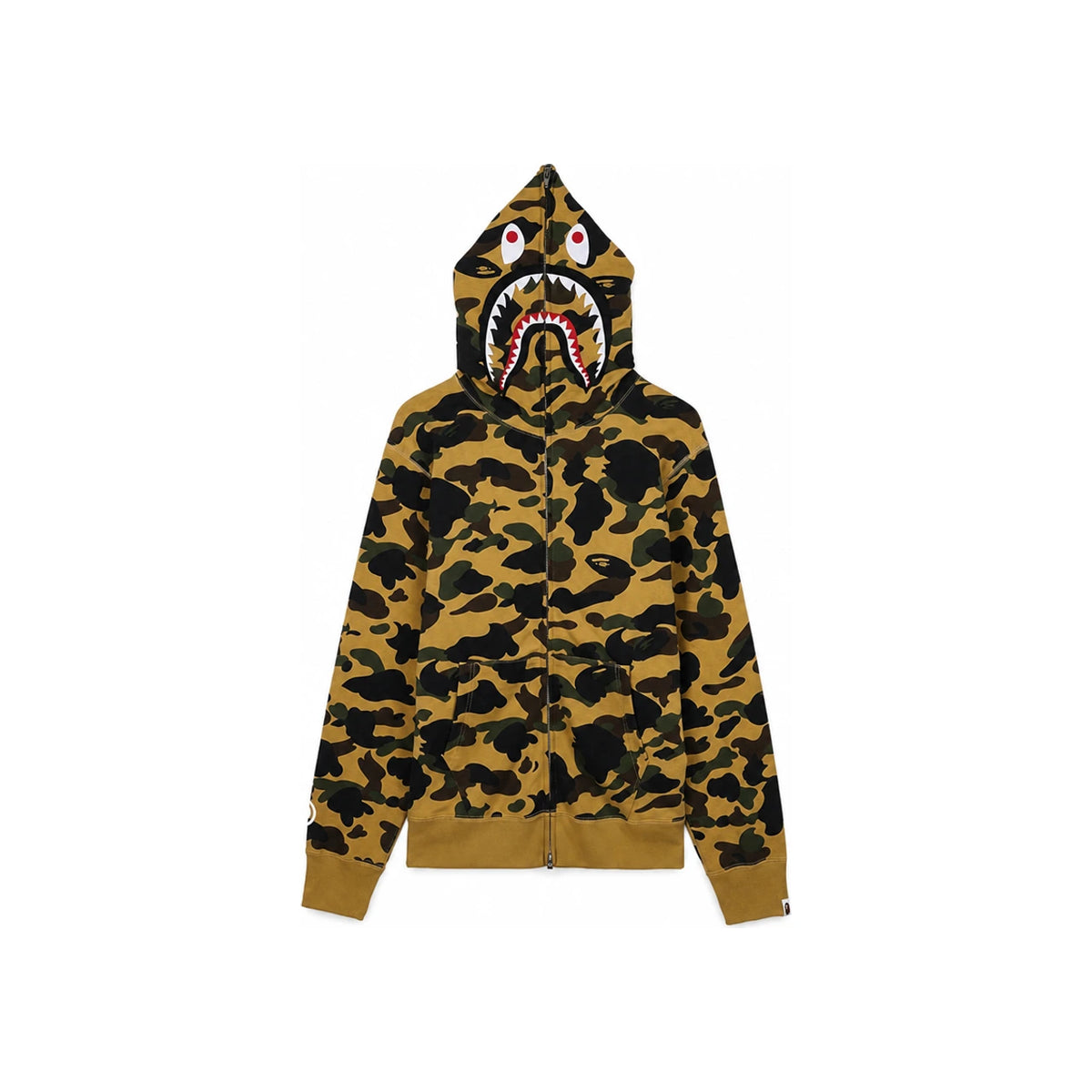 BAPE First Camo Shark Full Zip Hoodie Yellow Men’s 001 ZPM 301007 MYEL
