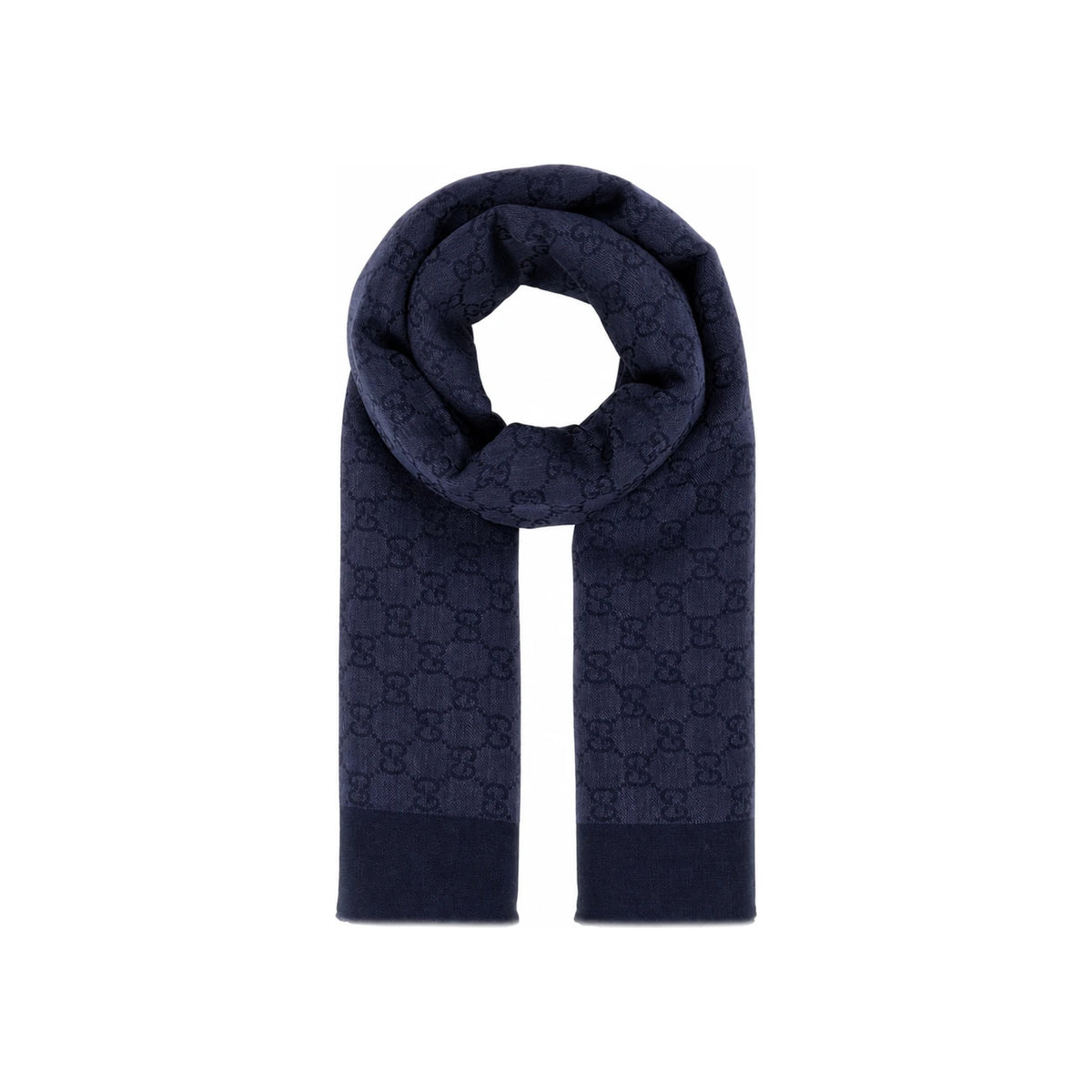 GUCCI Blue Wool Scarf
