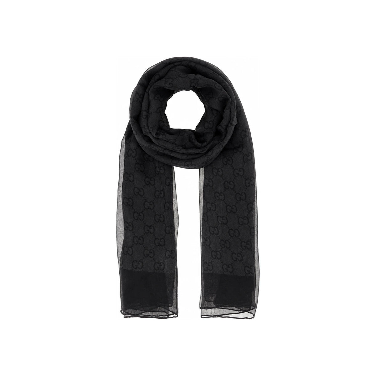 GUCCI Black Wool Scarf