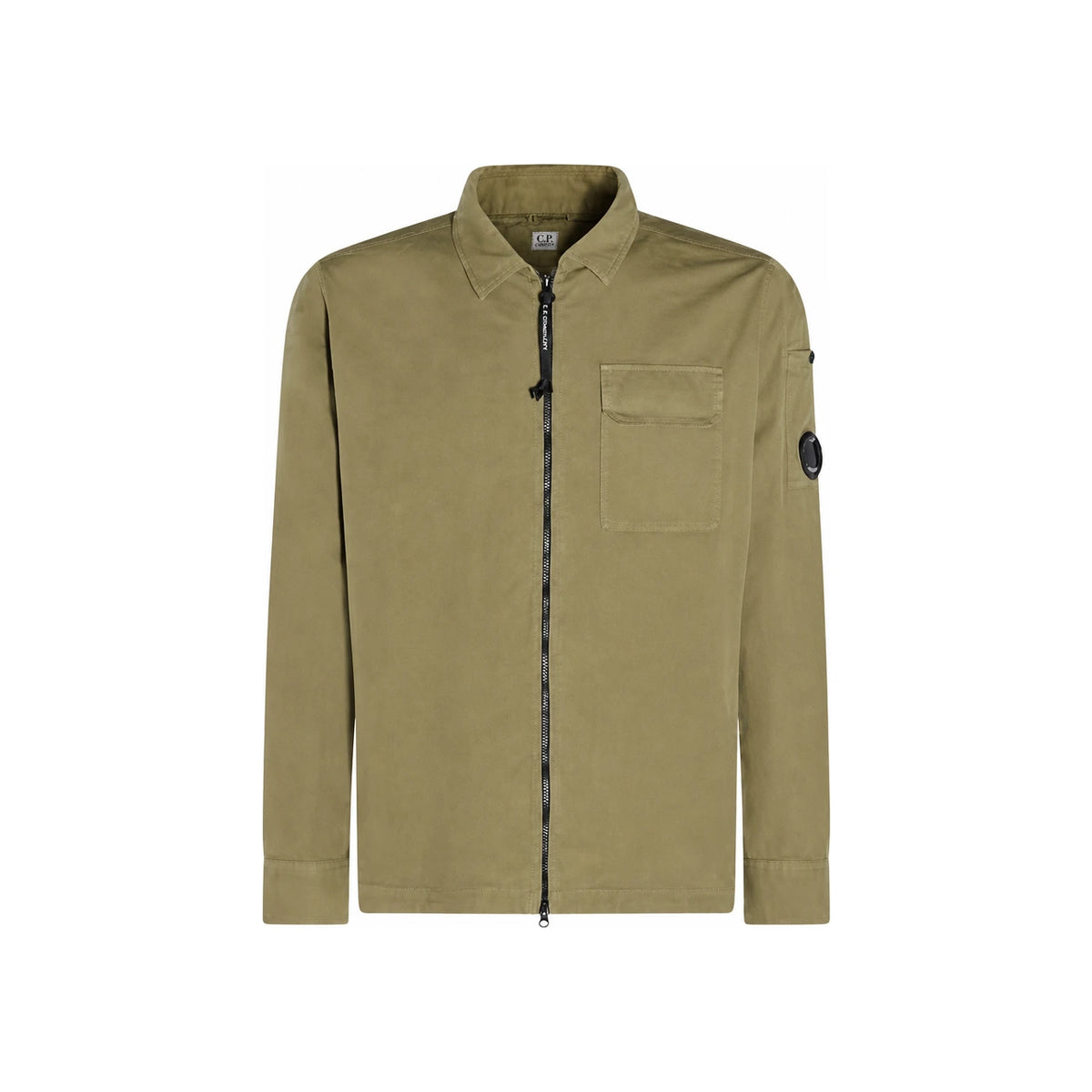 CP Company Organic Cotton Gabardine Lens Zip Overshirt Long Sleeve