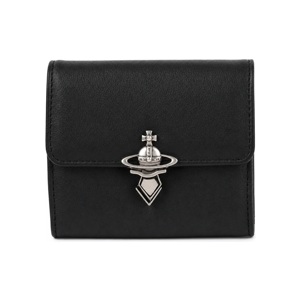 Vivienne Westwood Orb Clasp Leather Bifold Wallet Navy