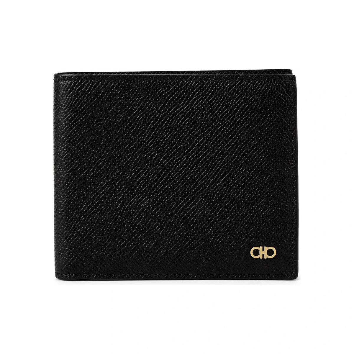 Ferragamo Gancini Leather Bi-Fold Wallet Black Men’s 66 1457