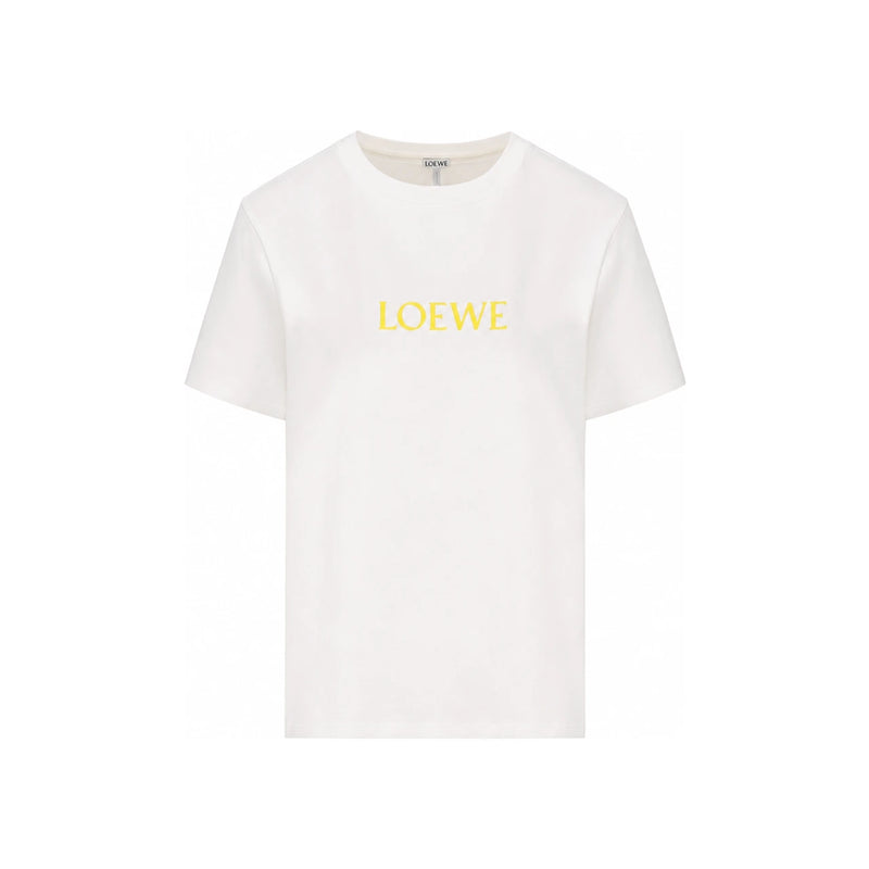 LOEWE White Short Sleeve Cotton T-Shirt