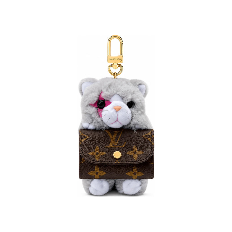 Louis Vuitton Gray LV Cute Kitten Bag Charm Keyring M03512
