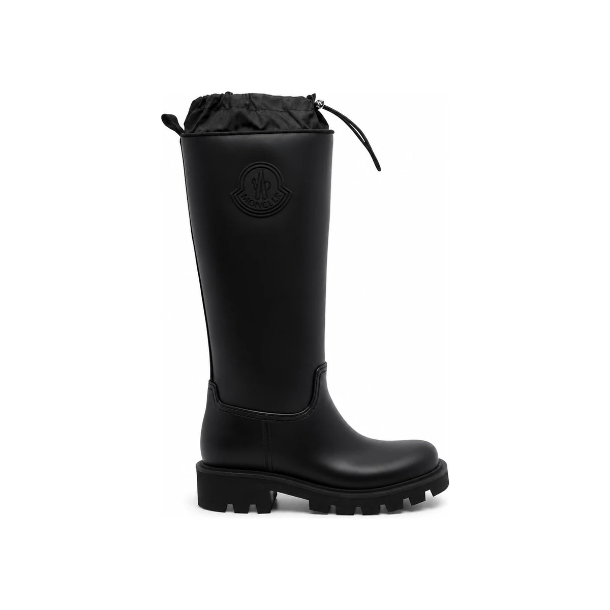 Moncler Black Leather Long Boots